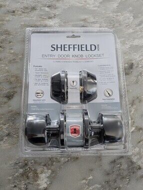 Sheffield Home Entry Door Knob Deadbolt Combo Pack Aged Bronze Keyed Alike NEW
